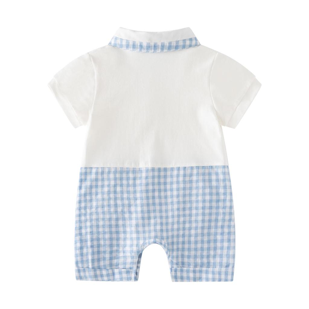 Newborn Boy Handsome Romper - Super Cute Summer Outfit for 100 Days, Spring & Autumn; Perfect for Crawling & Outings