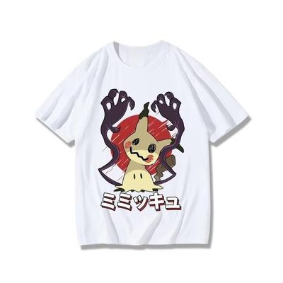 Pokémon Periferie Mimikyu Kreslený Potisk Tričko Letní Nové Pánské a Dámské Y2K Volný Ležérní Univerzální Krátký Rukáv Top