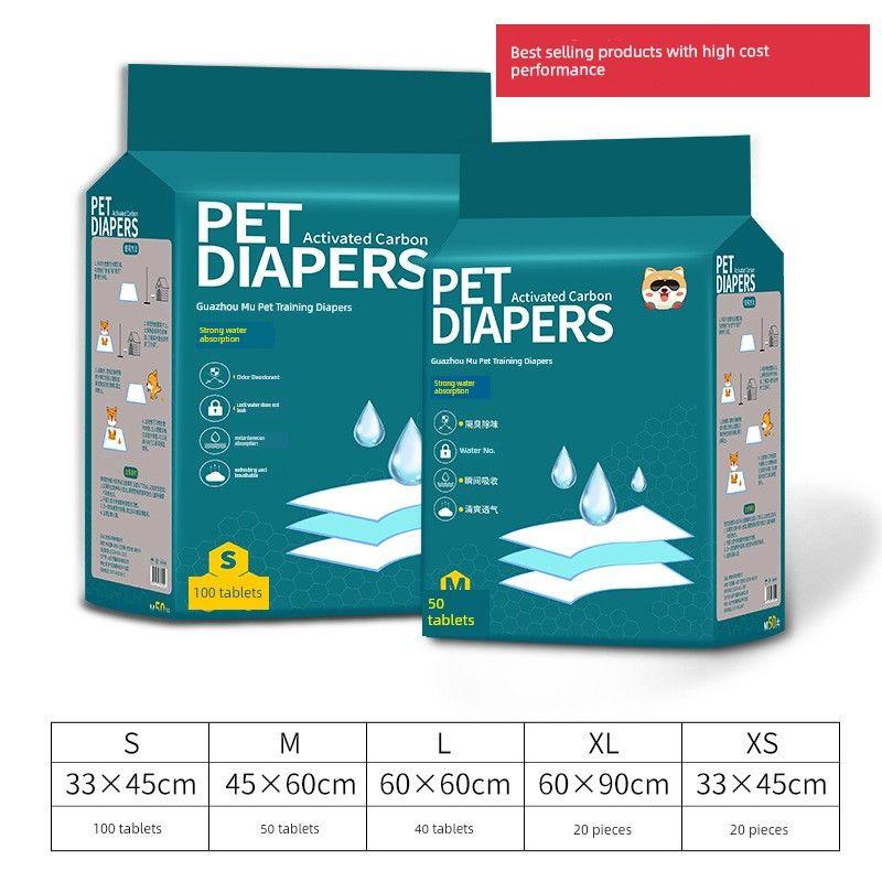 

German Dog Urine Pad Diapers Pet Supplies Toilet Deodorant Hydrophilic Pad Baby Diapers Thickened Disposable Diapers Upgraded Pet Diapers [XL]]