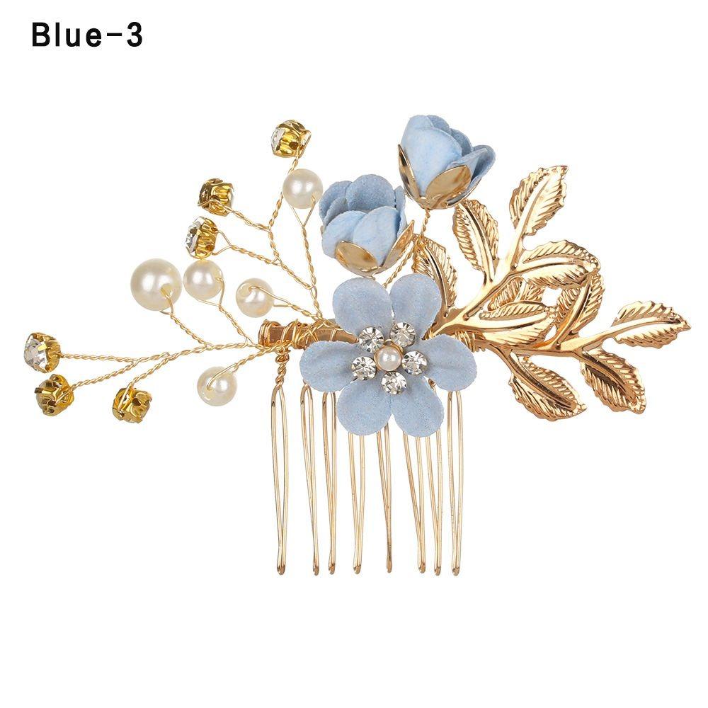 Romantic Bride Hair Jewelry Wedding Bridal Clips Flower Hair Pin Hair Combs Leaves Tiara