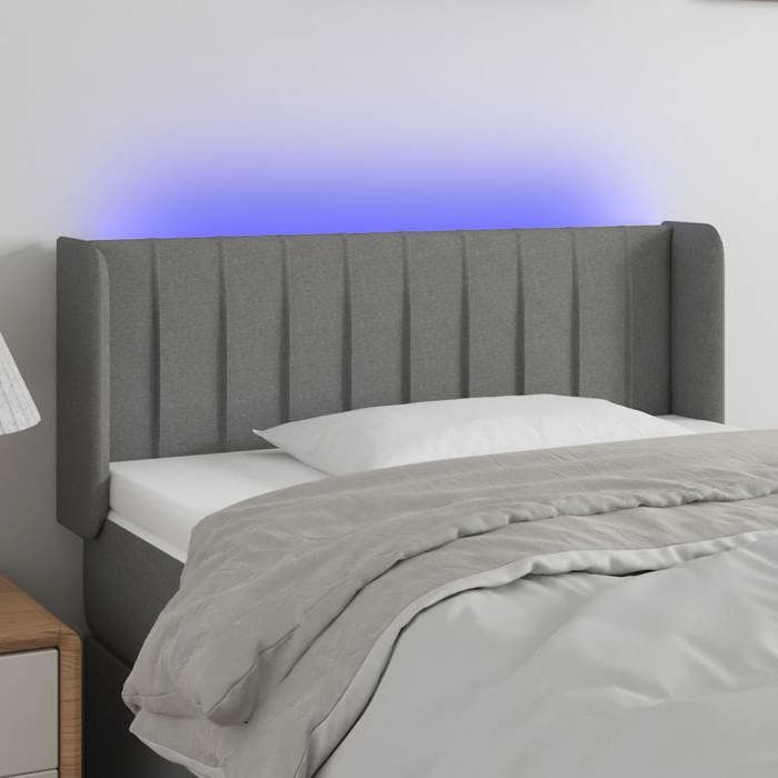 VidaXL LED Headboard Bedroom Furniture Single Bed Accessory Headboard Bed Frame Interior Dark Grey 3123465