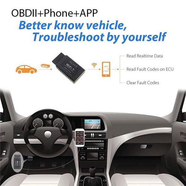 Diagnostic Scanner Auto Car Fault OBDII Diagnostic Tool Scan Tool Universal Support for Ios Android Windows Diagnostic Tool Problems Detection Car