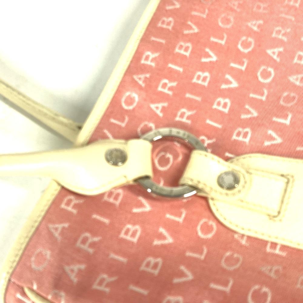BVLGARI Logo mania Vertical Tote Bag Shoulder Bag Leather/Canvas pink/White