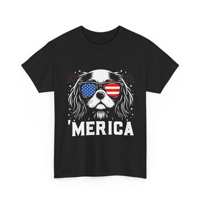 4th of July Shirt, Cavalier King Charles Merica T-Shirt