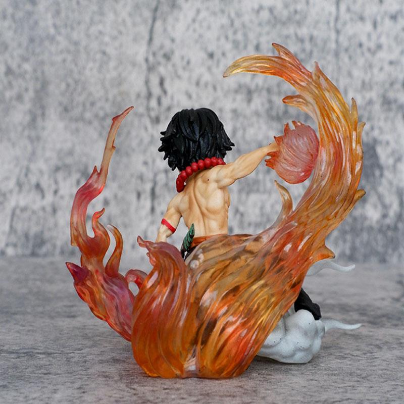 One Piece Anime Figure 10cm Q Version Battle Portgas D Ace Action Figure Model PVC Statue Toy Doll Collection Gift