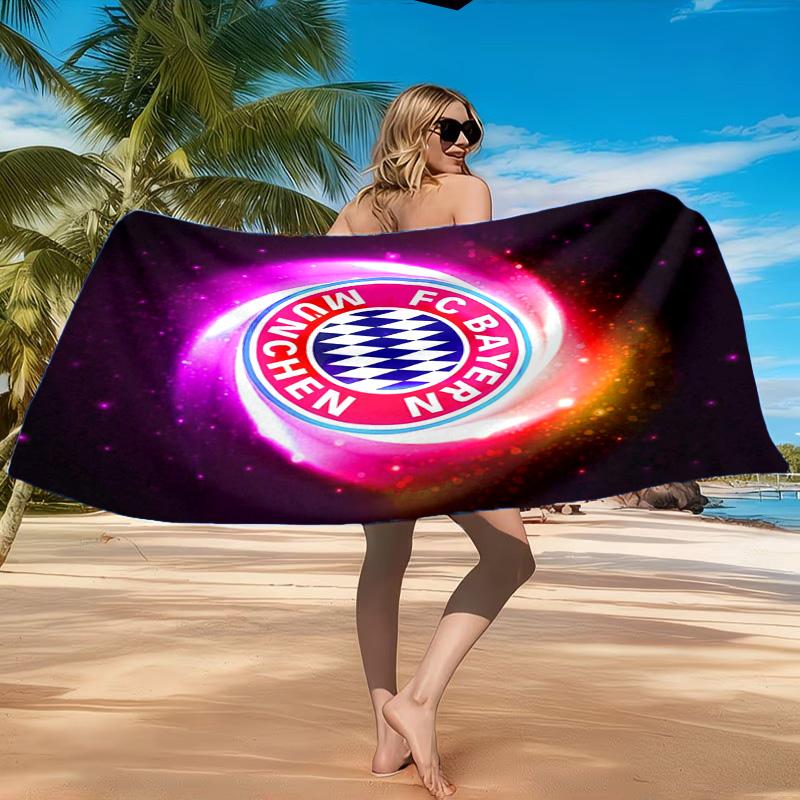 Munich FC Artwork Printed Microfiber Beach Towel, Soft And Absorbent, Quick-Dry, Ideal for Summer Travel, Beach Essential, Swimming Pool