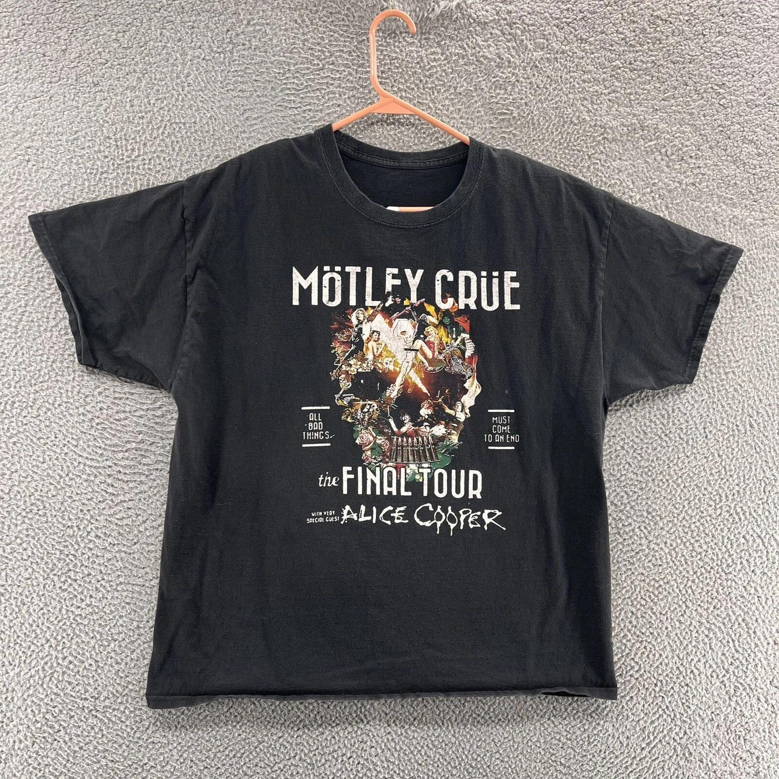 

Motley Crue T Shirt Men Extra Large Black Heavy Metal Band Final Tour Graphic 2XL
