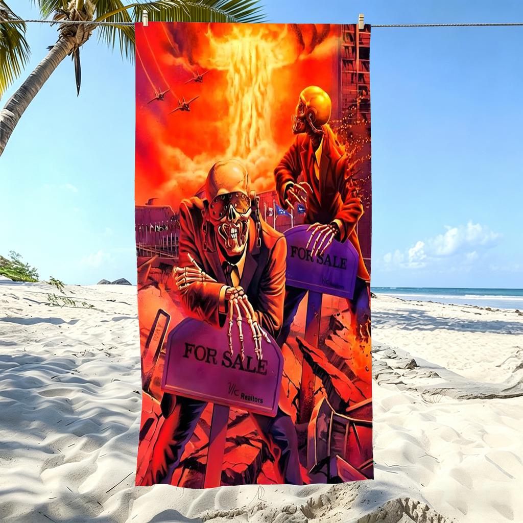 1pc Metal Band M-Megadeth Beach Towel Microfiber Quick Dry Gothic Horror Bath Towel For Pool Beach Travel Horror Art Fans Gift