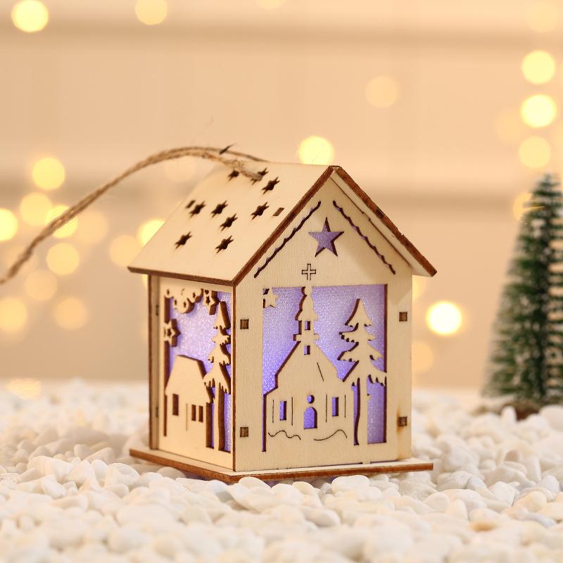 

Glowing Wooden Christmas House Ornament DIY Kit for Kids