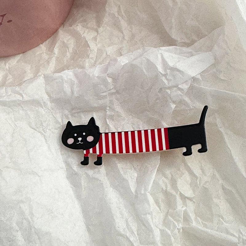 1PC Hairpin Gifts for Cat Lovers Cartoon Animal Theme Head Accessory Hair Clip Casual Cat Pattern Funny Multi-Color