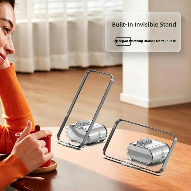 PC TPU Clear Protective Case For WF-1000XM6 Earbud With Secure Lock And Build In Phone Stand Function
