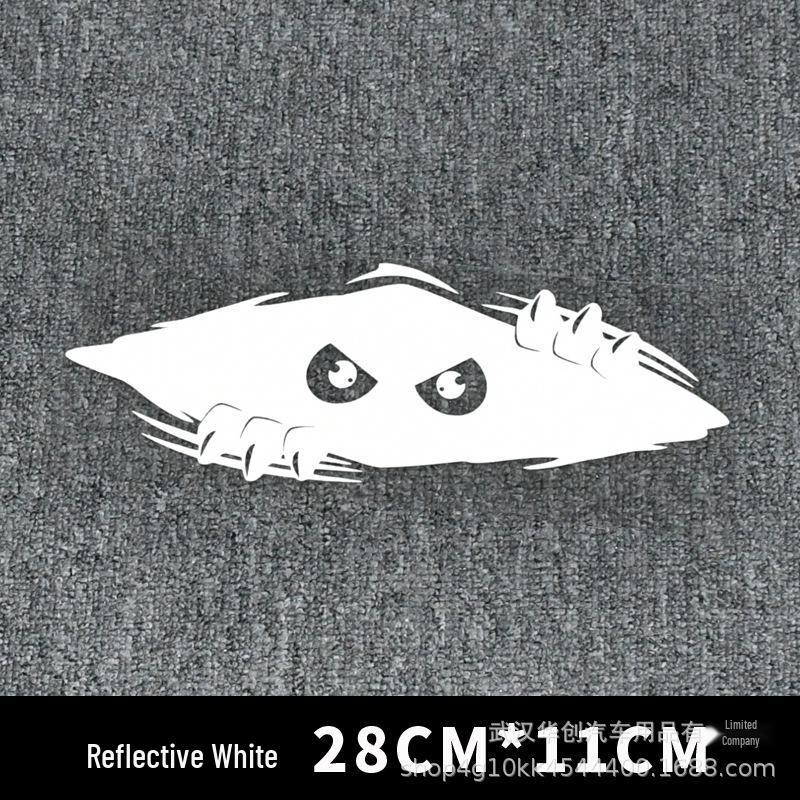 Reflective Waterproof Monster Peeping Car Door Sticker - Decorative and Fun Cartoon Design