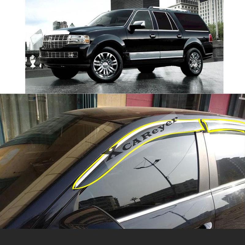 For Lincoln Navigator 2005 2006 2007-2009 2010 2011-2016 2017 Car Sticker Plastic Window Glass Wind Visor Rain/Sun Guard Vent