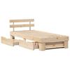 Natural Wooden Bed Frame with Headboard 75 x 190 cm Solid Pine Wood