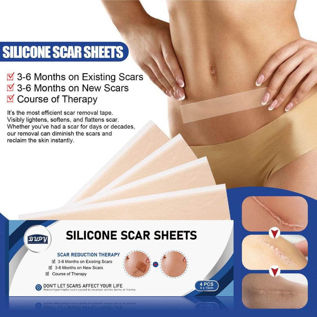 BUPY Silicone Gel Scar Patch - Self-adhesive Surgical Scar Sticker Tape