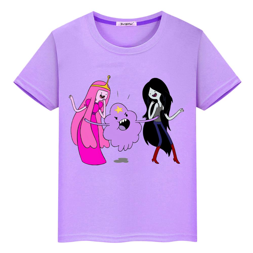 adventure time t shirt for kids boy 10years toddler girl clothes 100%Cotton Anime Short Tops pride tshirt y2k kids clothes girls