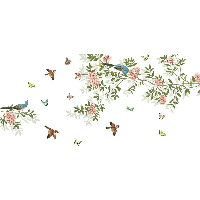 New Bird On Branch Pattern Wall Stickers for Living Room Bedroom Kitchen Wall Decor Sticker On The Wall Home Decor Decals PVC Murals