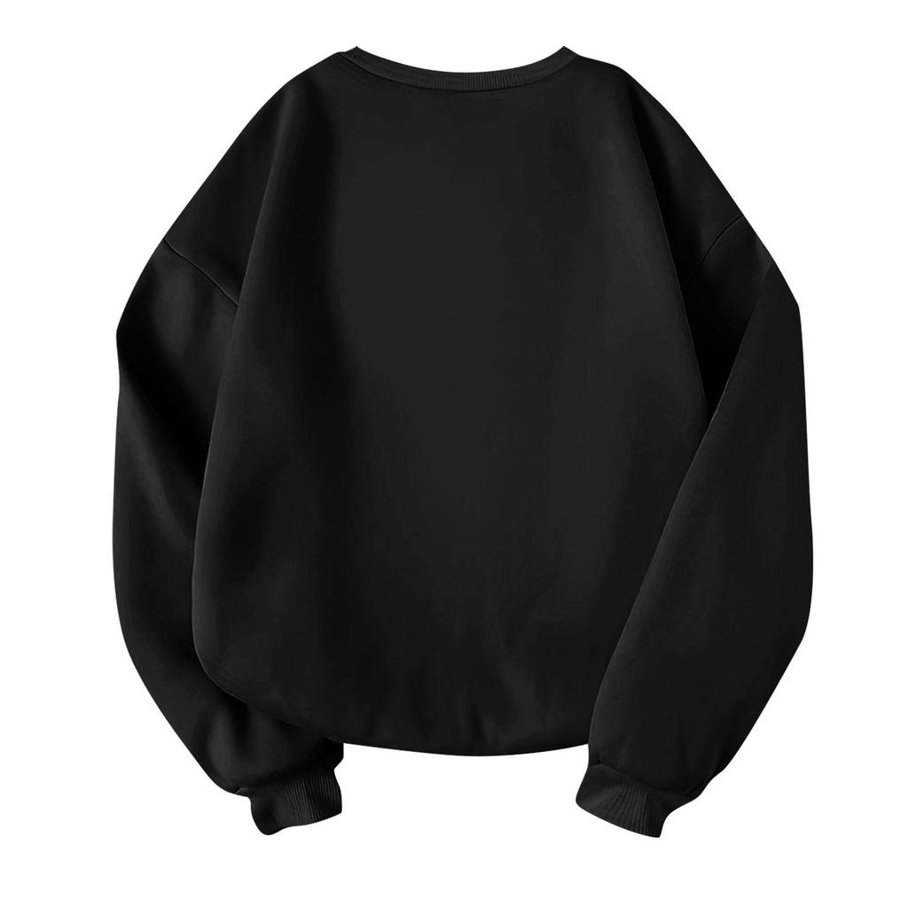 Unisex Halloween Print Long Sleeve Neck Pullover Sweatshirt, Lightweight Casual Top for Men and Women