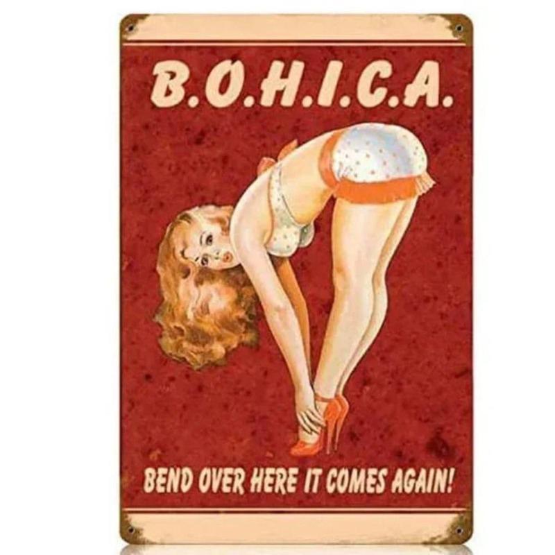 Pinup Girl Metal Tin Sign for Garage Workshop Decor 20x30cm