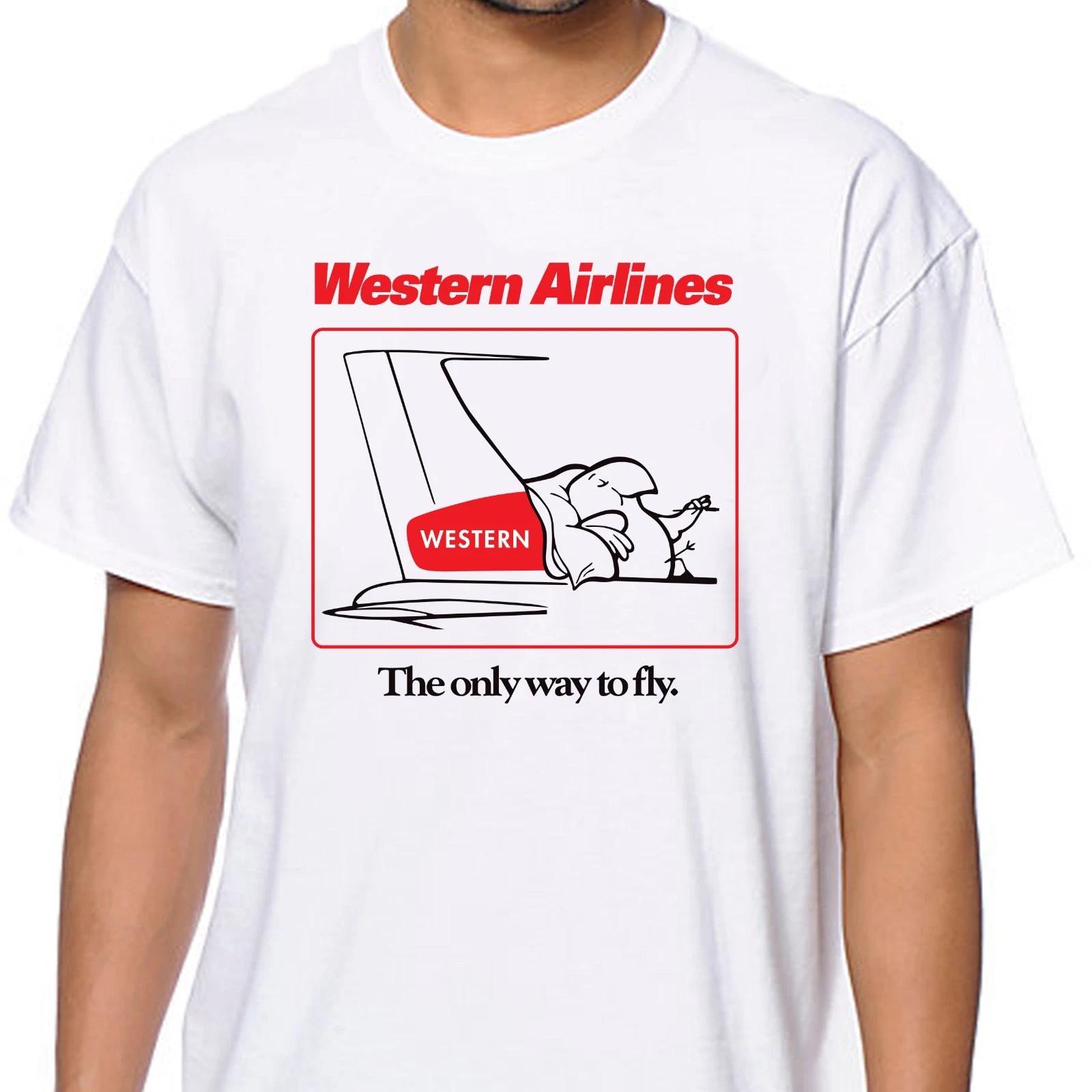 Western Airlines - The Only Way To Fly T-Shirt - Men s White Cotton T-Shirt XS