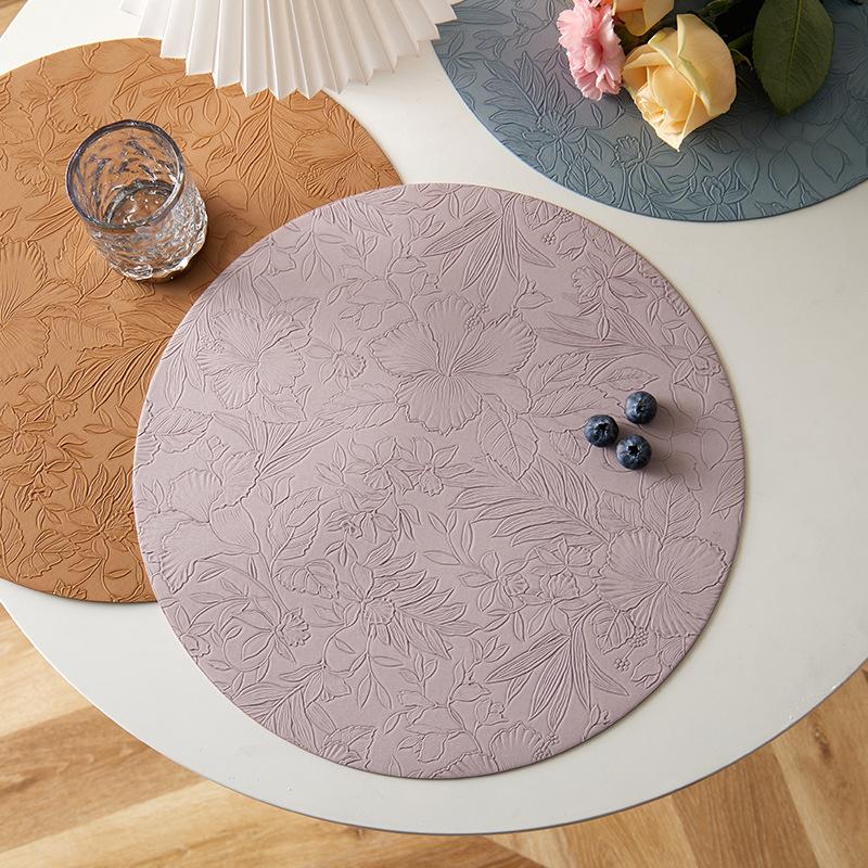 Creative Anti Slip Nordic Style PVC Leather Western Placemat Rectangle Square Insulated Table Mat Easy To Clean Bowl Cup Mat