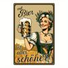 HD Metal Tin Sign German Bavarian Beer Girl Mit Bier ist alles schner Retro Metal Plaque Poster for Bar Pub Man Cave Decor