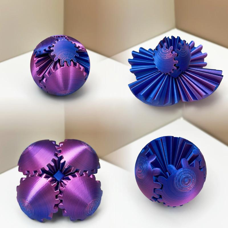 D Printed Colorful Creative Gear Ball Fidget Toy For Kids Rotating Stress Relief