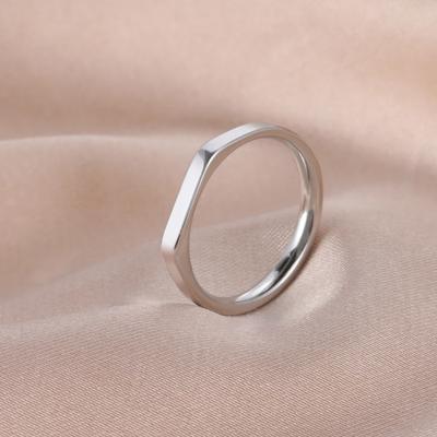 Minimalist Signet Rings Women Men Stainless Steel Wide Rectangle Geometric Rings Fashion Wedding Jewelry Gift