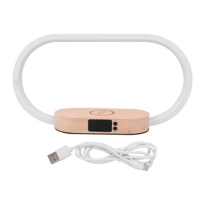 Touch Bedside Lamp Brightness Adjustable Wireless Charger with Clock Function for Studying Reading