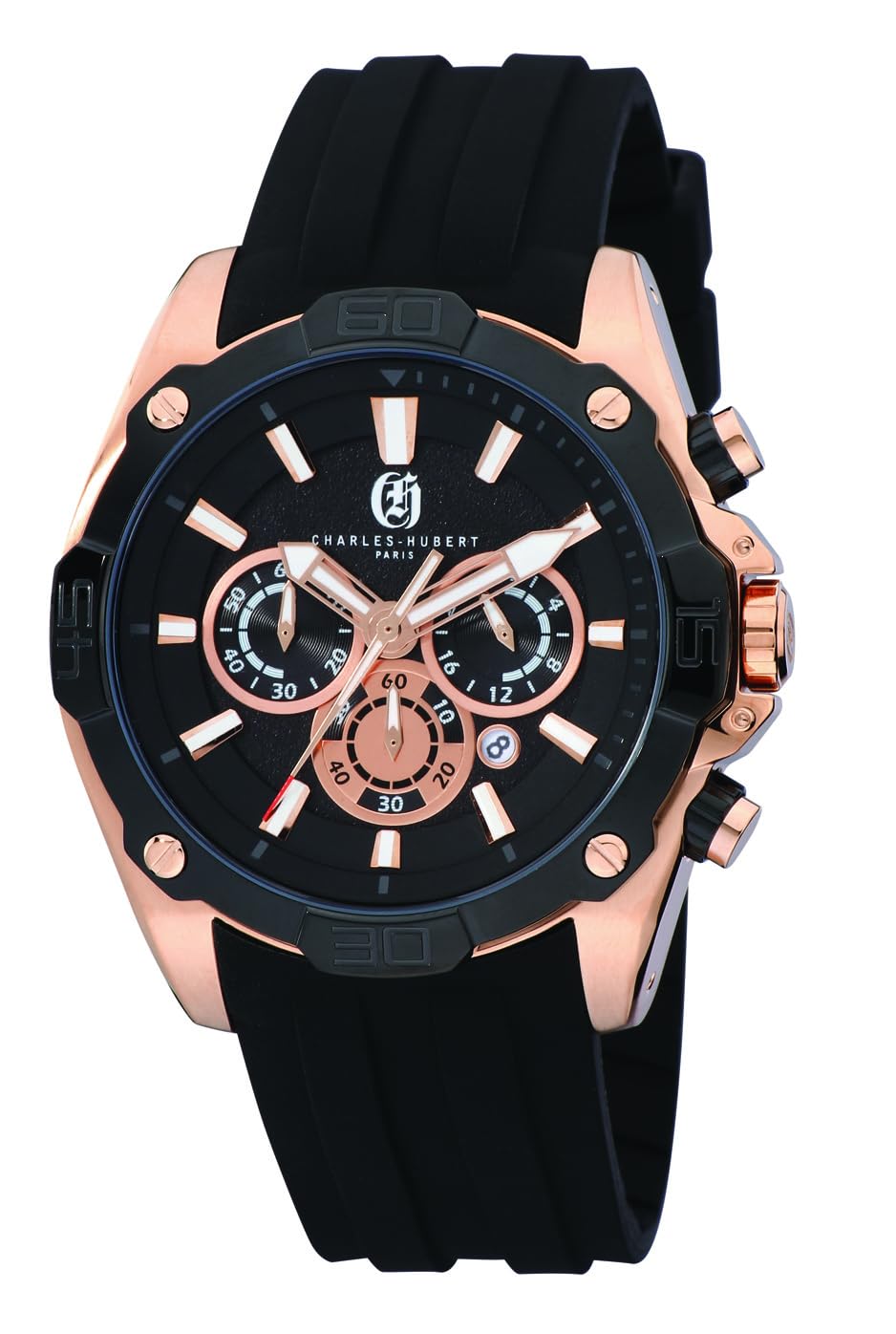 

Charles Hubert, Paris Хронограф Дата Часы 3985-RG Мужские Черные