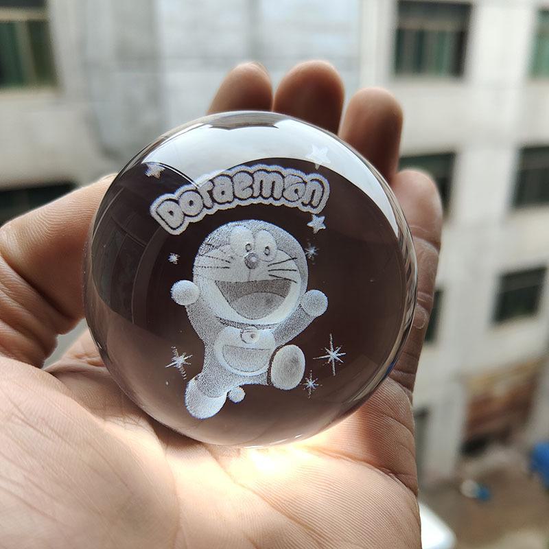 "40 Crystal Ball Ornaments: Rainy Day Clouds, Sun, Galaxy Design - Laser Engraved Cube for Home Decor and Gifts"