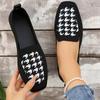 Ladies Casual Knitting Shoes Square Toe Flat Sole Fly Weave Soft Lightweight Large Size Casual Shoes Platform Sandals Footwear