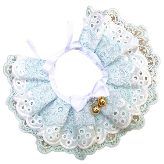 Pet Dog Cats Puppy Three-layer Lace Bowknot Bell Collar Bib Necklace Neck Strap