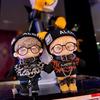 Niannyyhouse 15cm Plush Clothes: Leopard Print Suit, Stretch Hat, Hoodie, Shorts, Accessories, Glasses, Shoes, Cotton Doll, Dress-Up (White+Black, 15c