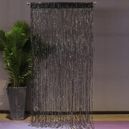 Glitter String Curtain Sparkling Door Fringe Curtain Tinsel Backdrop Privacy Curtain Room Divider Curtain for Doors Closets Windows Walls Party Decor