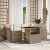 VidaXL Garden Lounge Set with Cushions 7 Pcs Beige Braided Resin 3267128