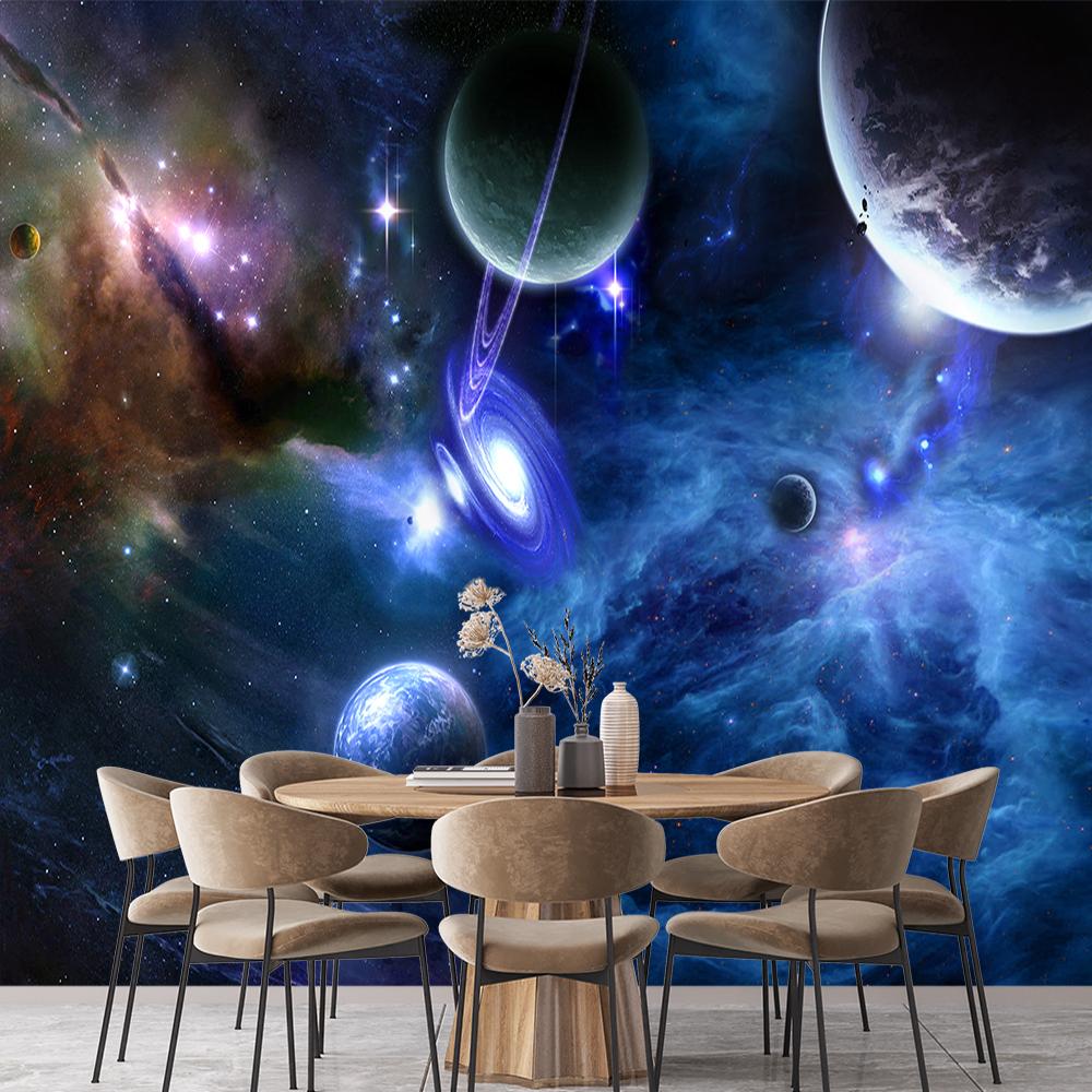Starry Sky 3d Mural Universe Removable Large Wallpaper For Living Room Bedroom Space Planet Wallpaper Home Decor