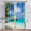 3D Digital Printing Window Curtains, Tree Scenery Playing Dolphin, Bedroom, Living Room, 2 Panels, Free Shipping