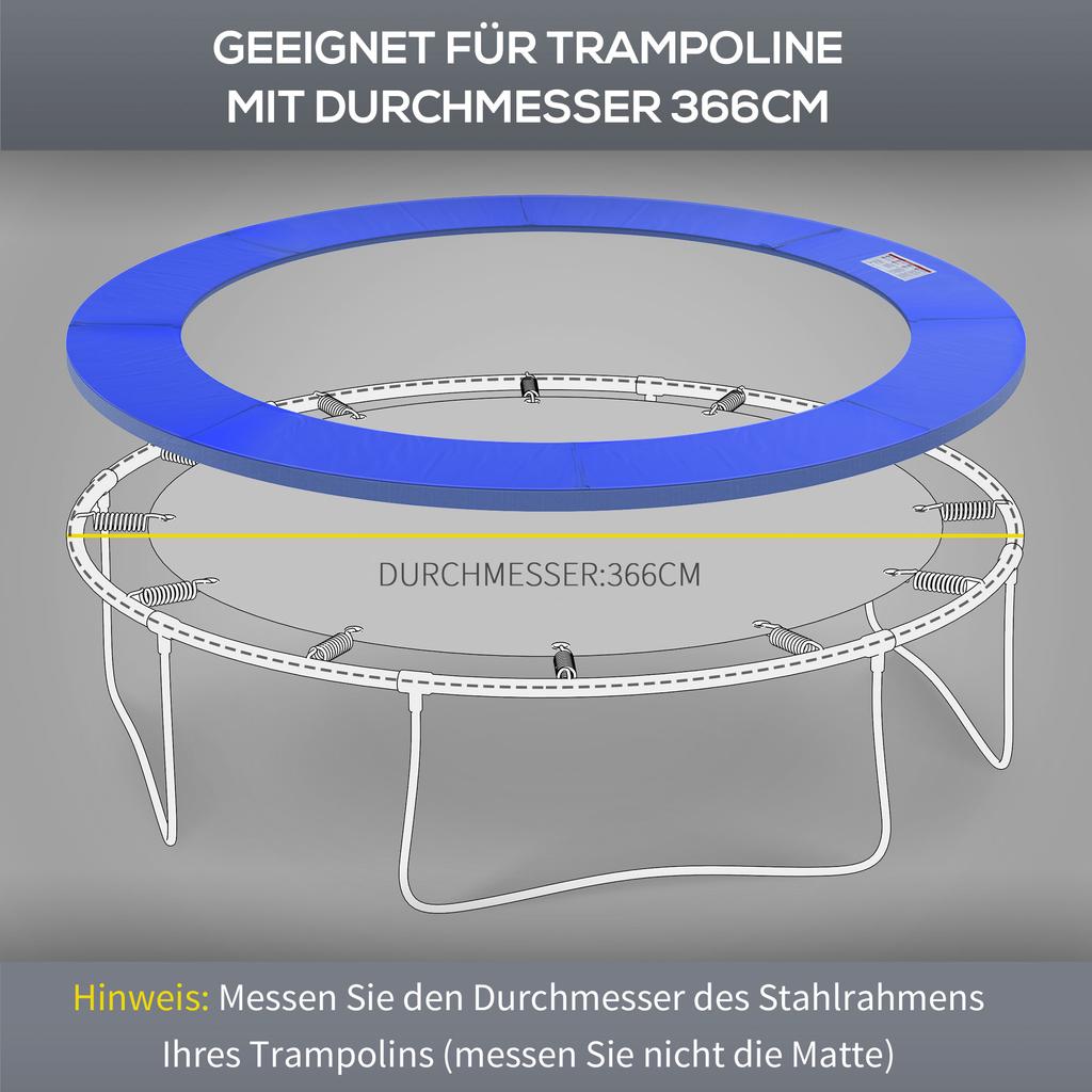 Trampoline Edge Cover diameter 366cm Wide, Tear-Resistant UV-Resistant Spring Cover, Water-Repellent