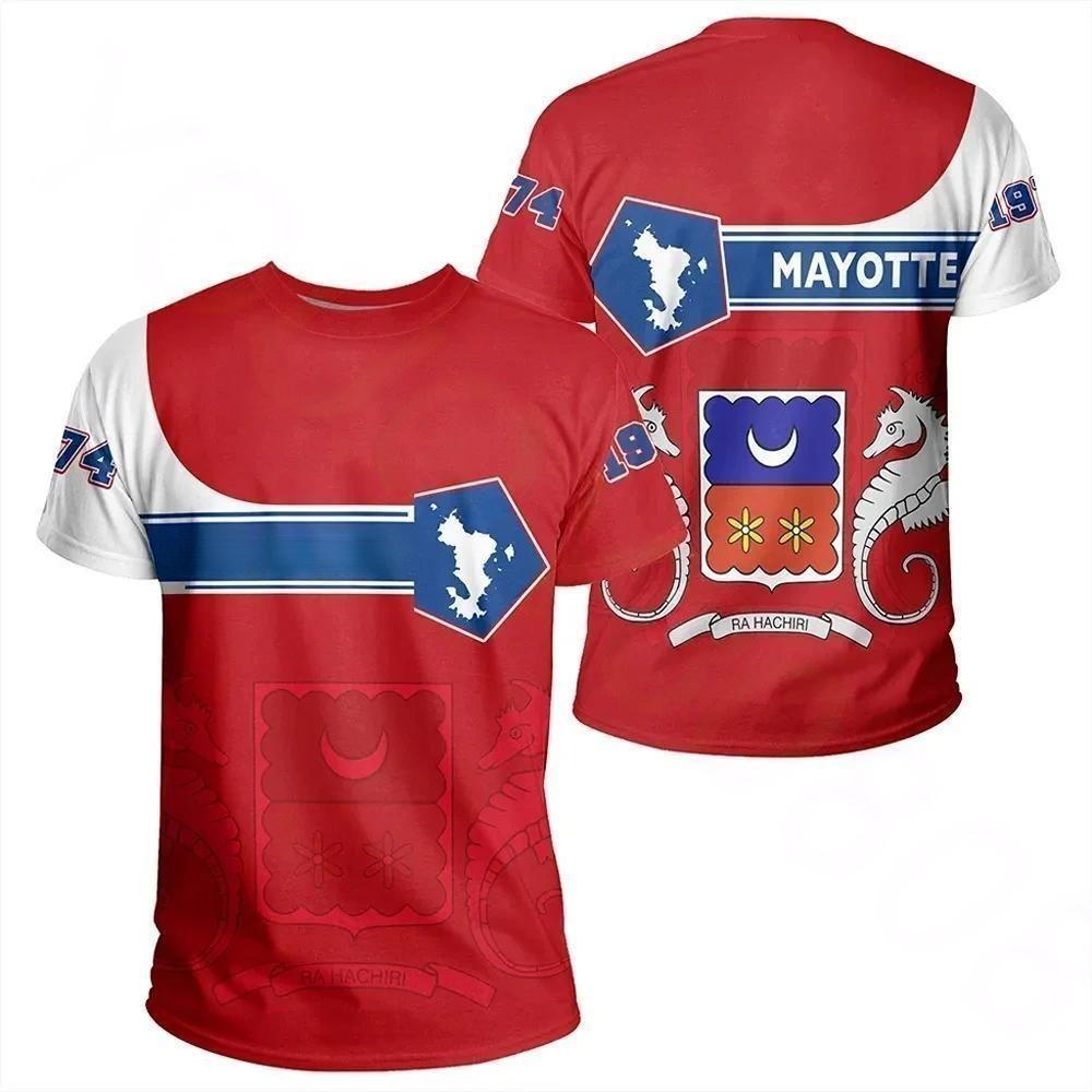 Футболка с флагом побережья Майотты для мужчин, одежда с национальным гербом Африки, футболки с графикой, футболка в стиле рокки, женские футболки