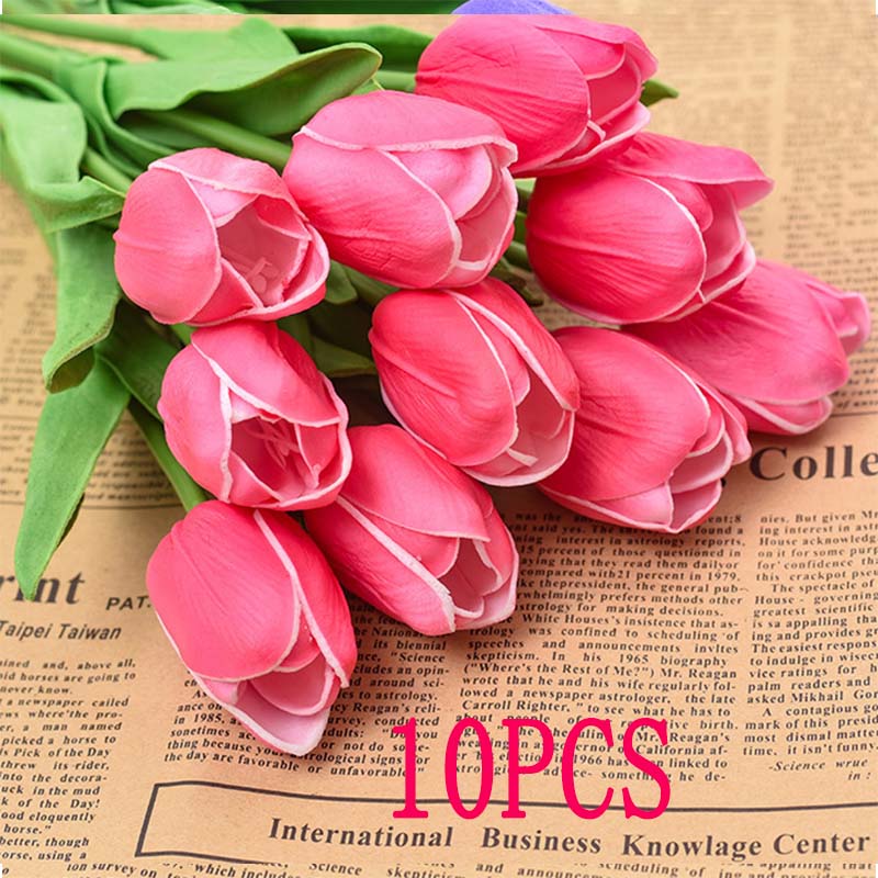 

Artificial Flowers Tulip Bouquet Fake Flowers Wedding Garden Decoration Outdoor Home Garden Bouquet Vase Decor Plants розы красного