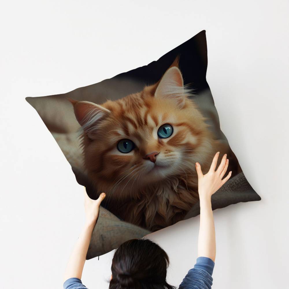 Cat Cute Kitten Stitch Lucky Dragon pillow cover sofa cushion cover home room decoration children gift