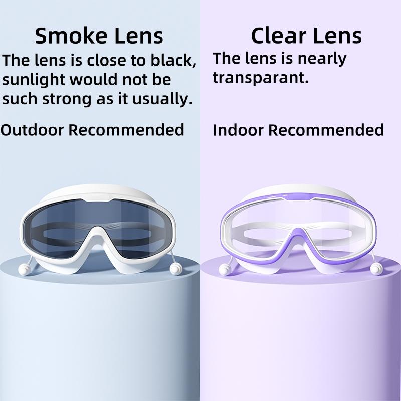 Swimming Goggles with Big Frame HD Lens and Anti-fog Waterproof Swim Goggles for Adults Shower Pool Use by Men Women