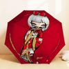1pc Kimono Flowers Automatic Folding Umbrella, Heavy Duty 8 Rib Iron Frame,  Suitable for Travel, Daily Use, Birthday, Decor Gift m0104023