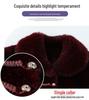 Women's Plus Size Mid-Length Faux Mink Velvet Coat with Fleece for Middle-Aged and Elderly