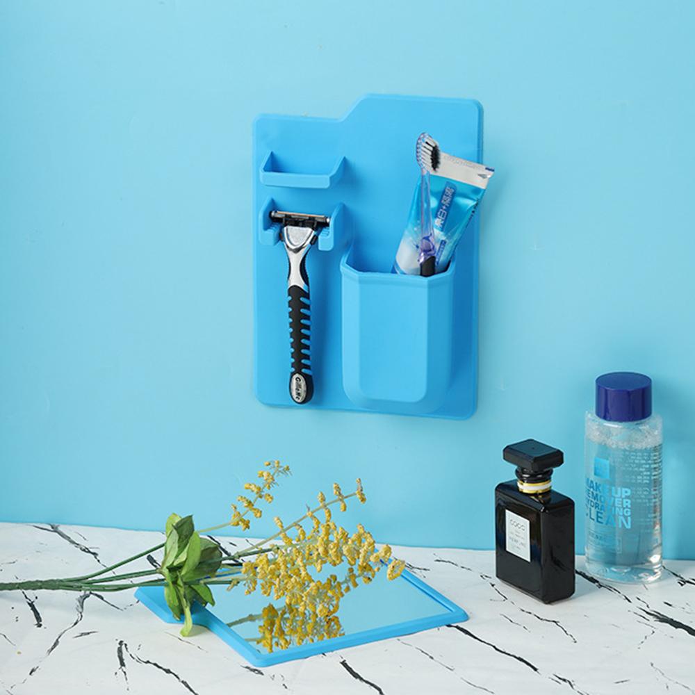 1pc 14.5x16.5x13cm Fashion Silicone Mirror Self Grips Mirror Shatterproof Shaving Makeup Shower Silicone Travel Washroom