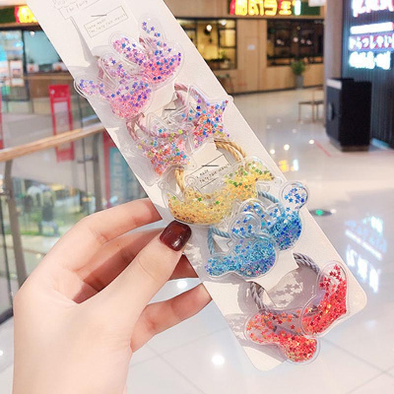 10Pcs/Set Girls Cute Cartoon Animal Rubber Band Elastic Hair Bands Children Headwear Hair Accessories Kids Headband Ornaments