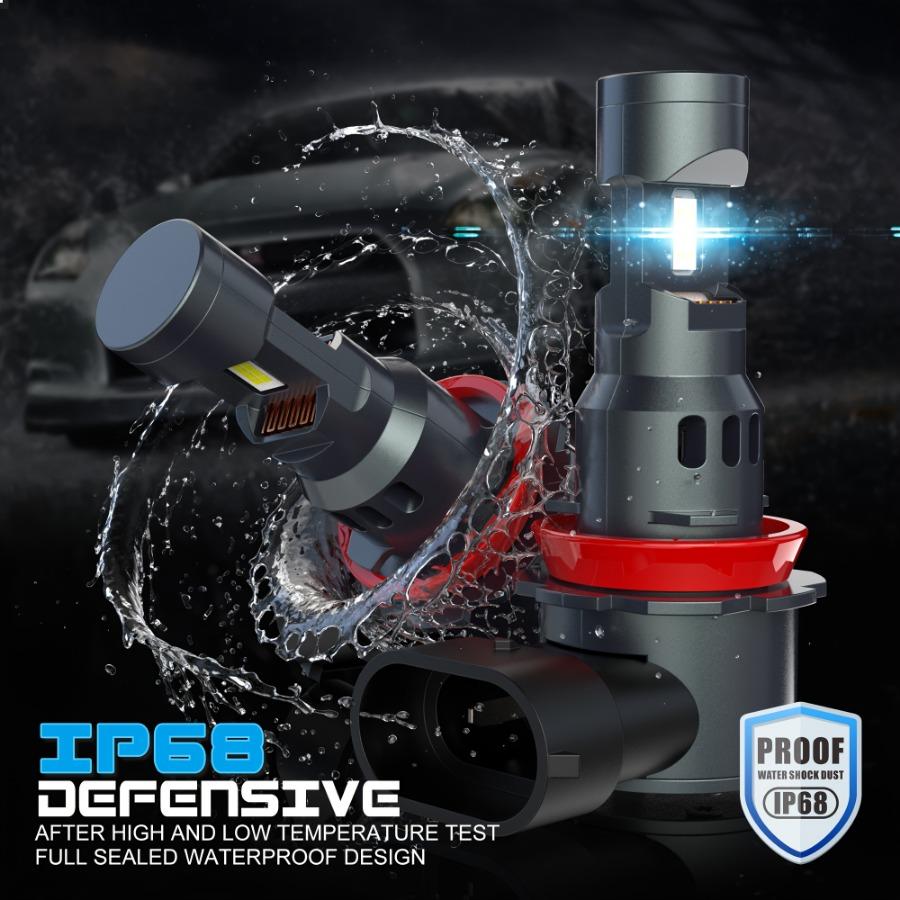 1pair(2pcs)H11 LED headlight With cooling fan H17 fog driving light for car Super bright 70W 3570SMD Waterproof 6000K