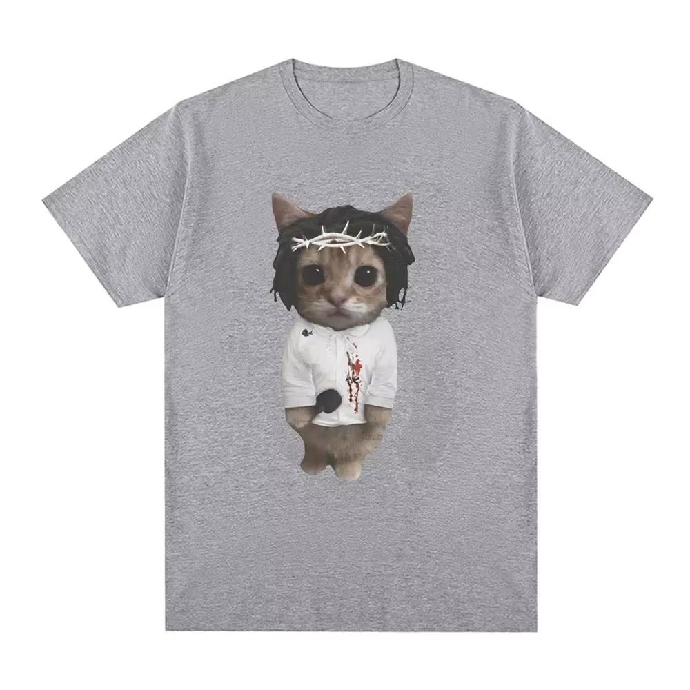 Funny Character Kitty Cat Enthusiast T-shirt Unisex Fashion Short Sleeve TshirtCasual Oversized Tshirt Street Wear Funny Clothes