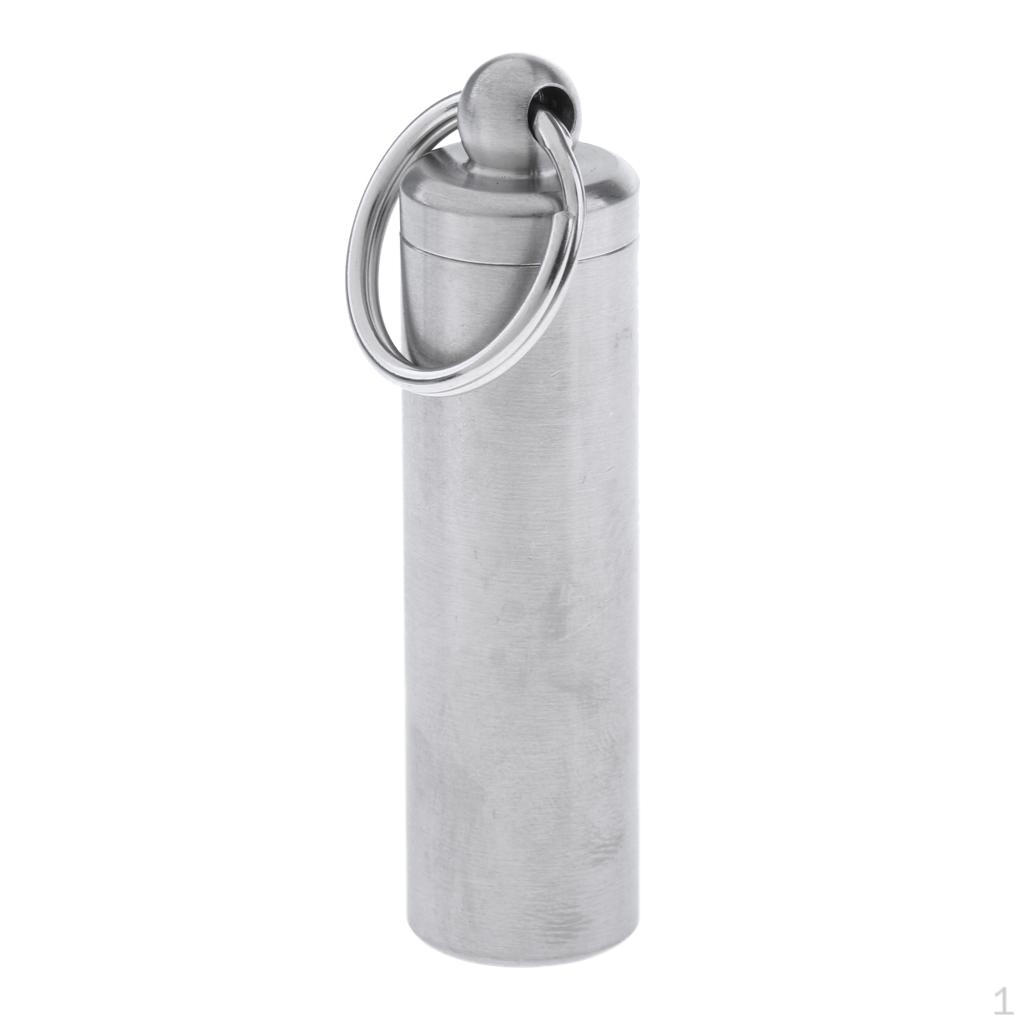 Outdoor Survival Waterproof Bottle Container,56mm Stainless Storage Box Case Camping